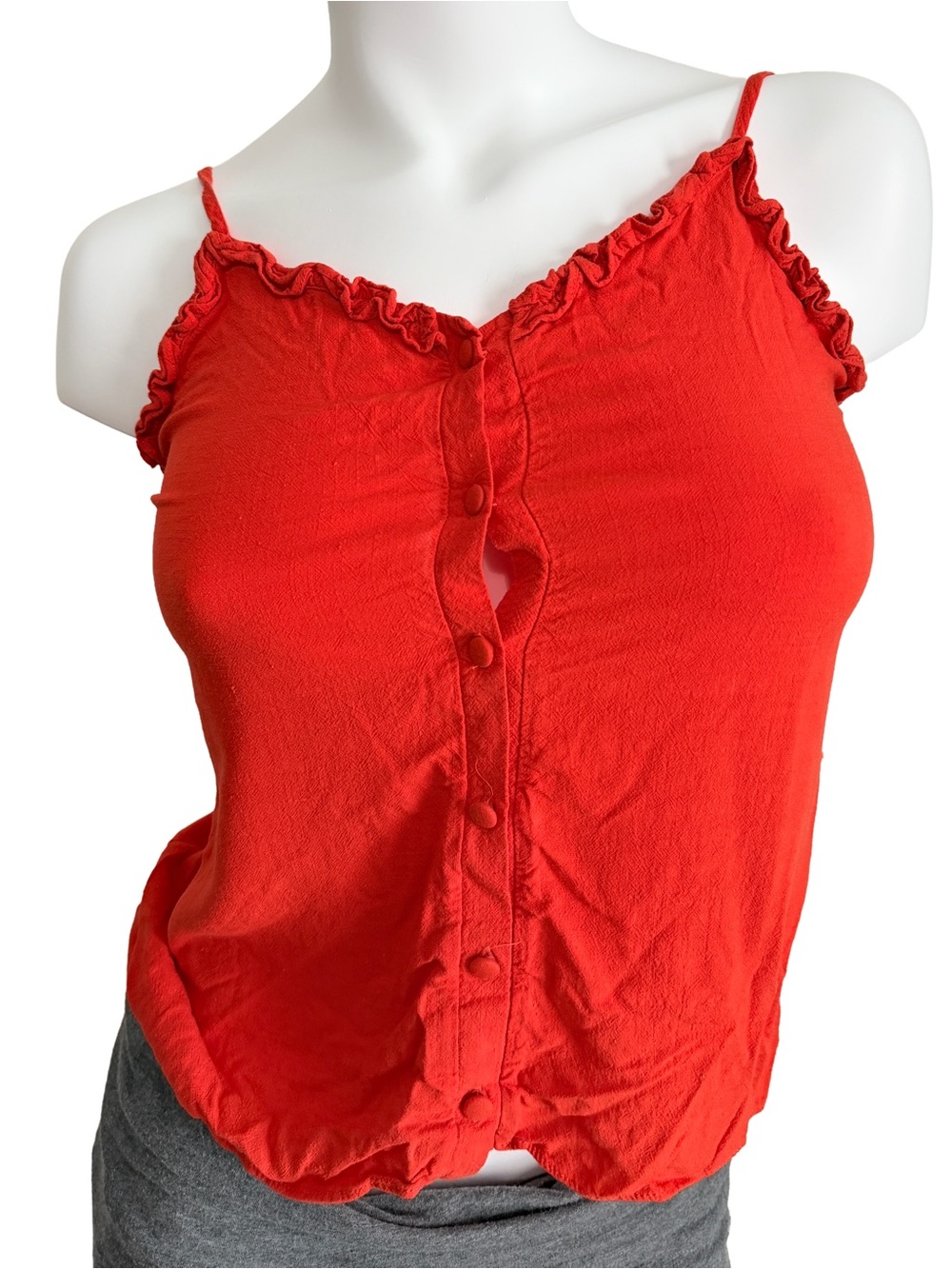 Y2K urban Romantics ruffle spaghetti strap Tank small tomato girl fairy grunge